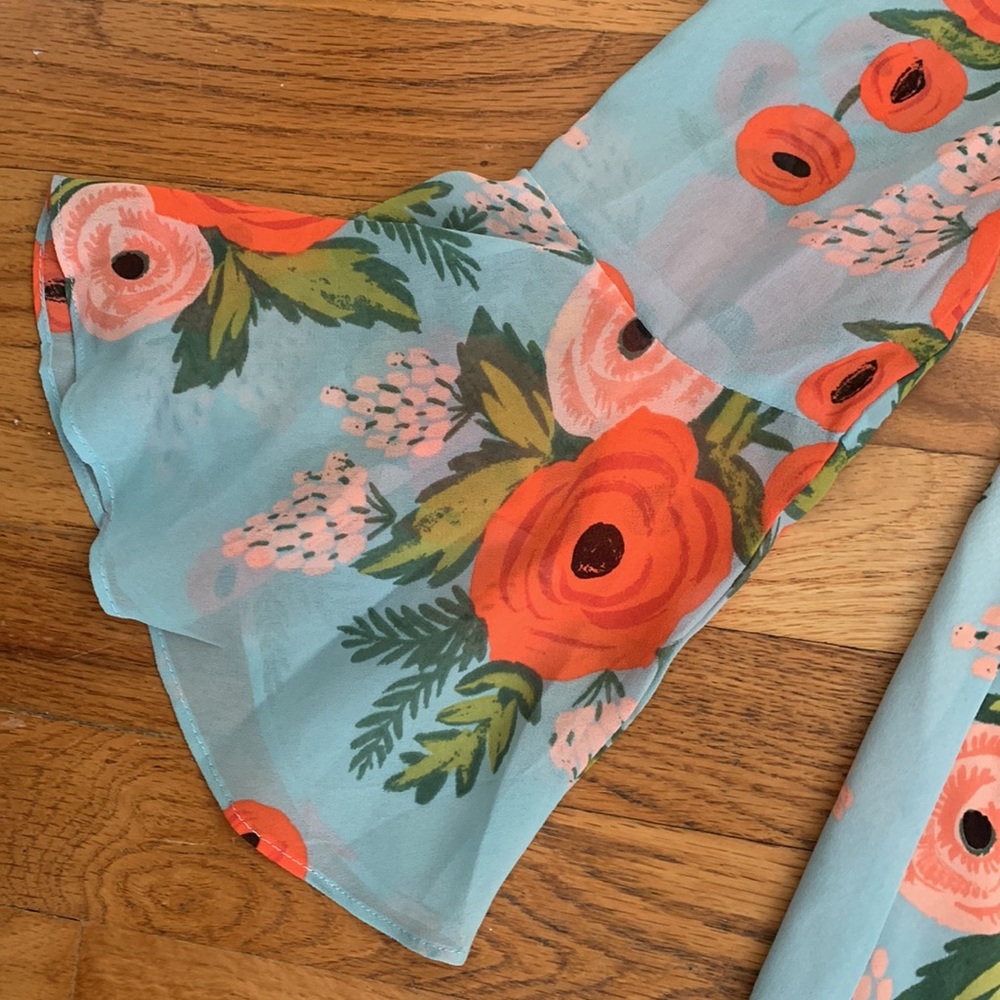 Like NEW!! Anthro Rifle Paper Co. Fluttered Blooms Dress - Picture 10 of 14
